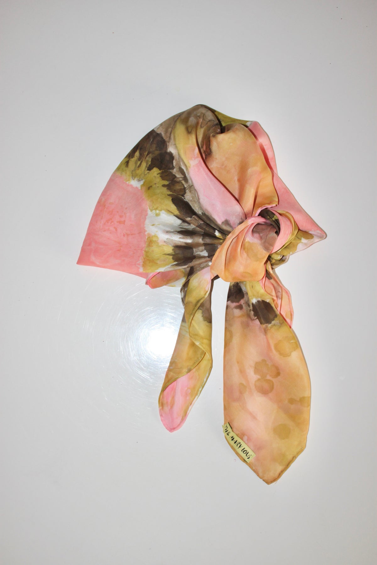 LARGE SILK SCARF - PEACH BELLLINI