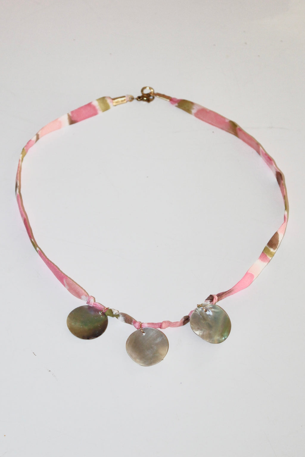 SILK NECKLACE - PEACH BELLINI